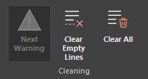 Clear Empty Lines button in the Cleaning section of the ProdRoads ribbon