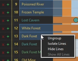 Isolate Lines, Hide Lines, and Show All Lines options in the roadmap context menu